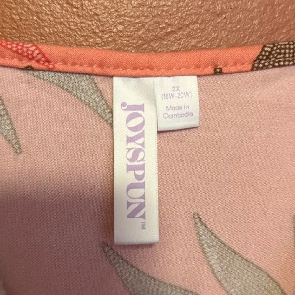 Joyspun Pink Tropical Leaf Nightgown - Picture 2 of 2